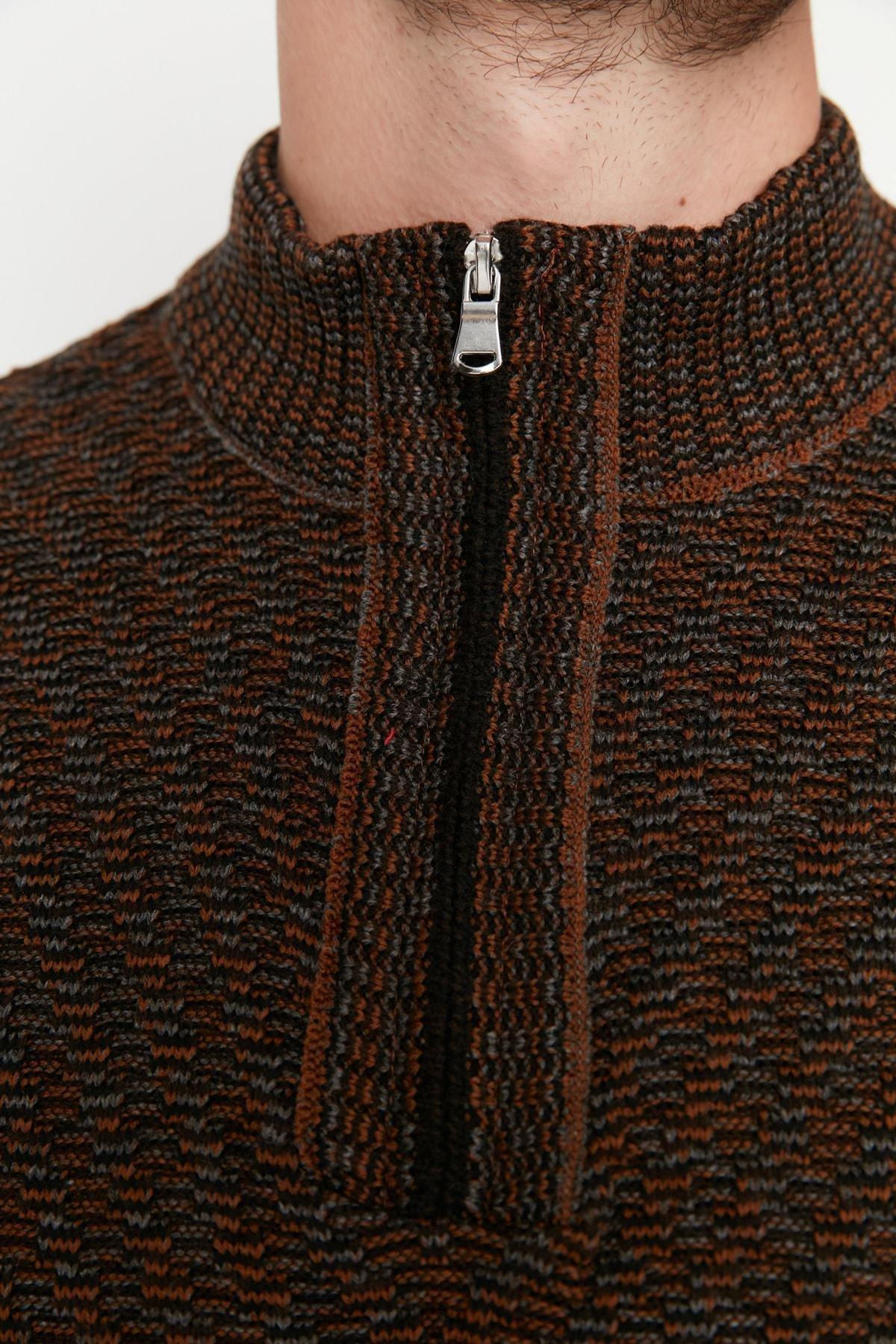Brown Slim Acrylic Sweater, , large image number 2