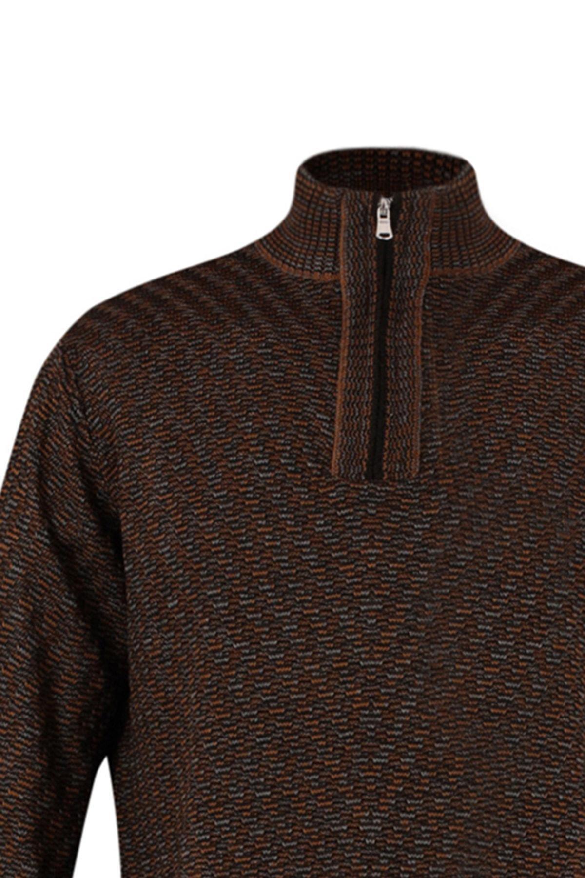 Brown Slim Acrylic Sweater, , large image number 6