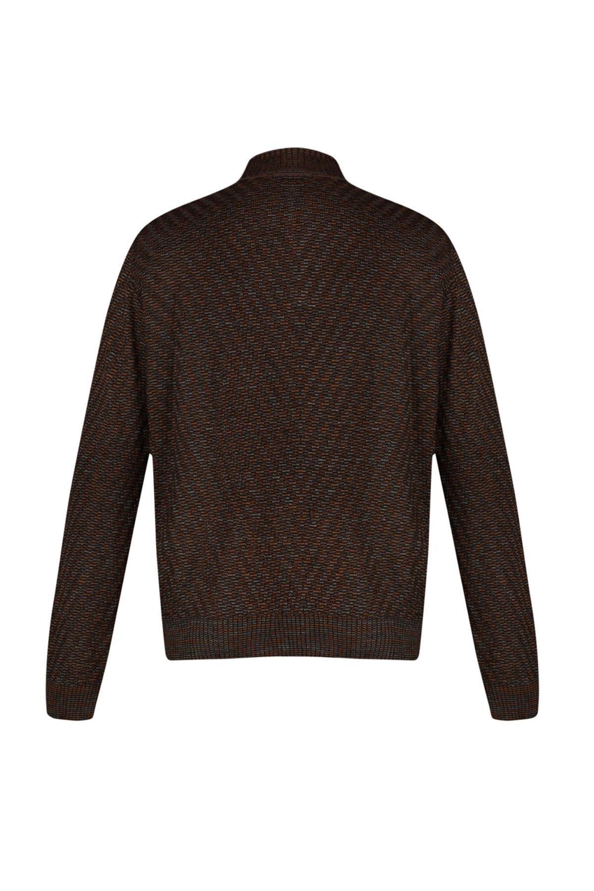 Brown Slim Acrylic Sweater, , large image number 7