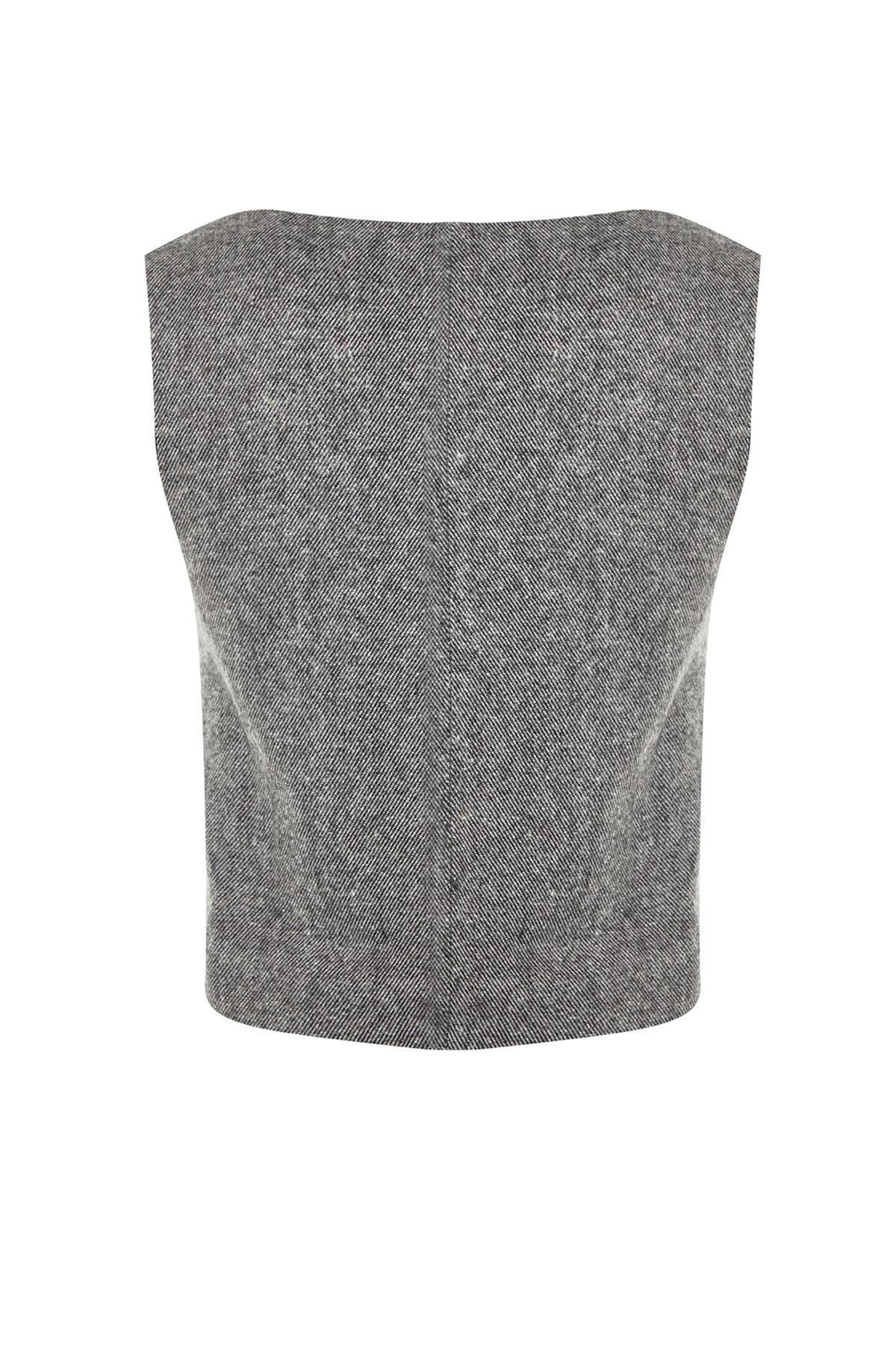 Trendyol - Grey V-Neck Vest