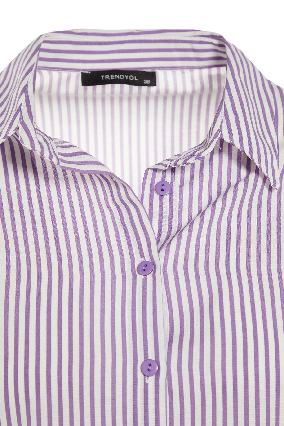 Trendyol - Purple Striped Shirt