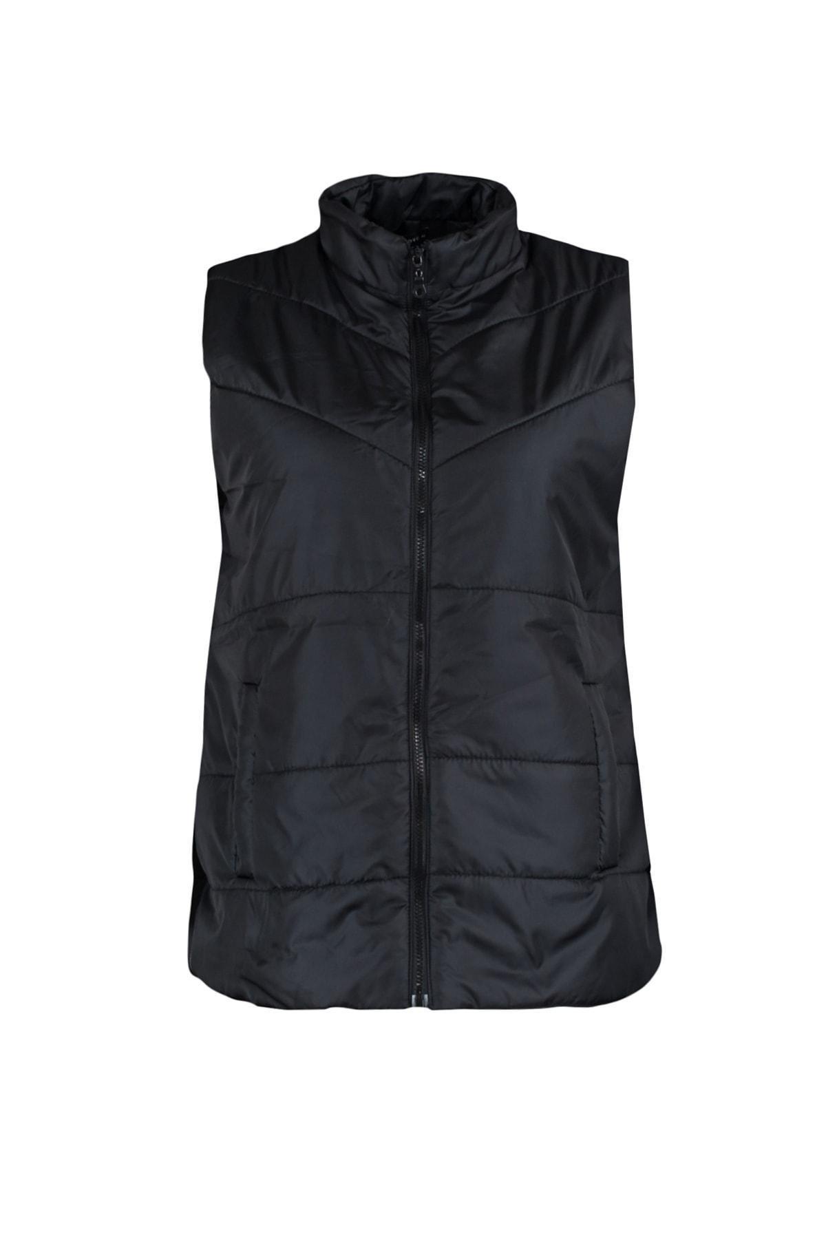 Black Puffer Plus Size Vest, , large image number 5