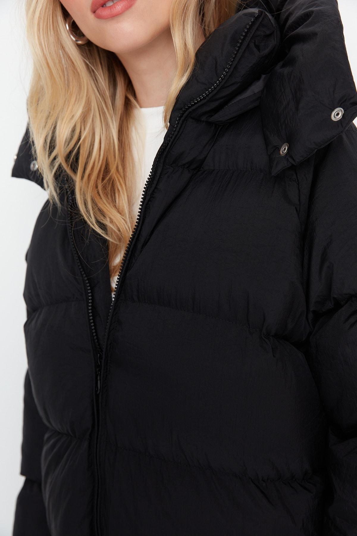 Black Oversize Puffer Jacket, , large image number 3