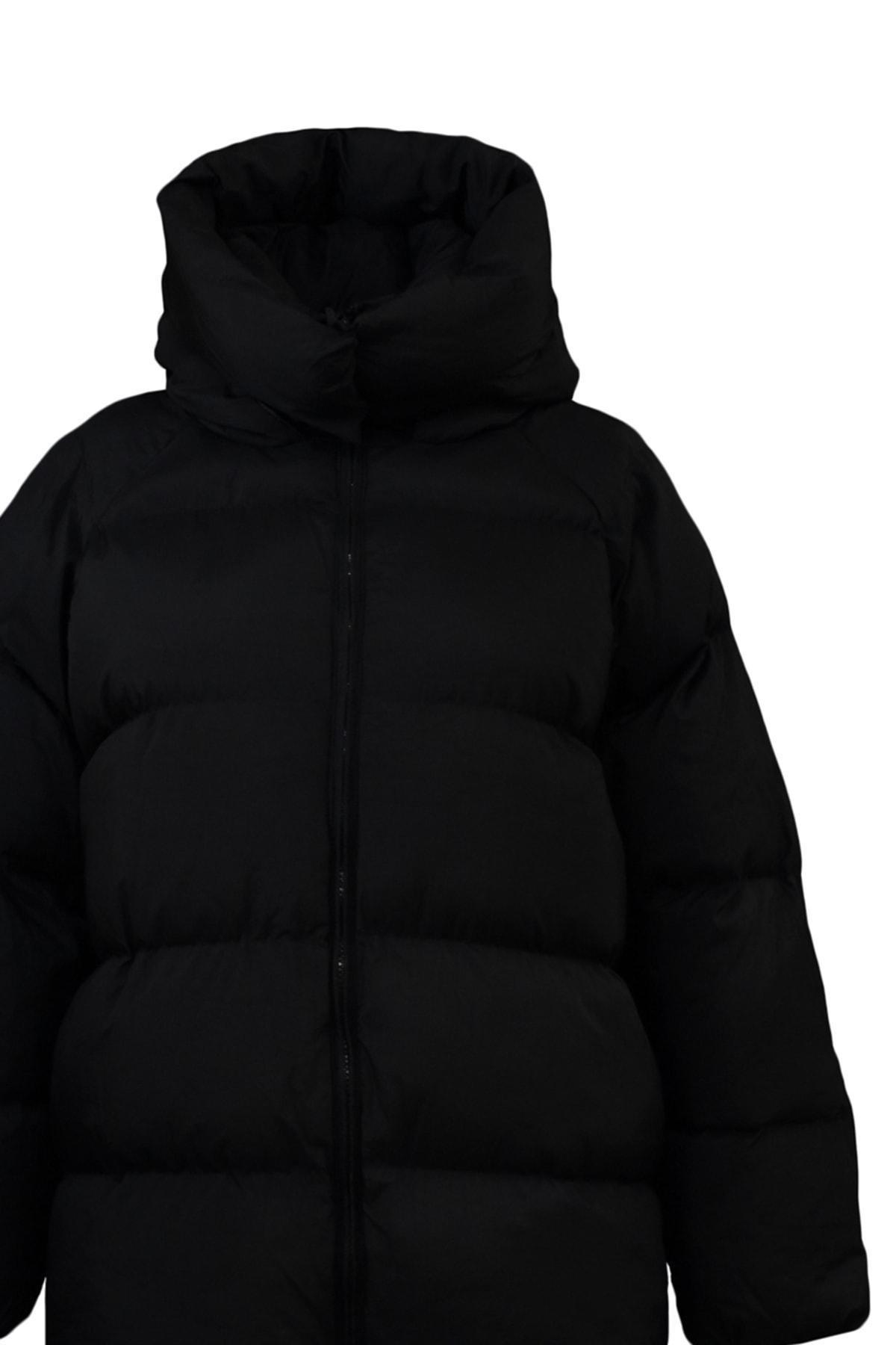 Black Oversize Puffer Jacket, , large image number 6