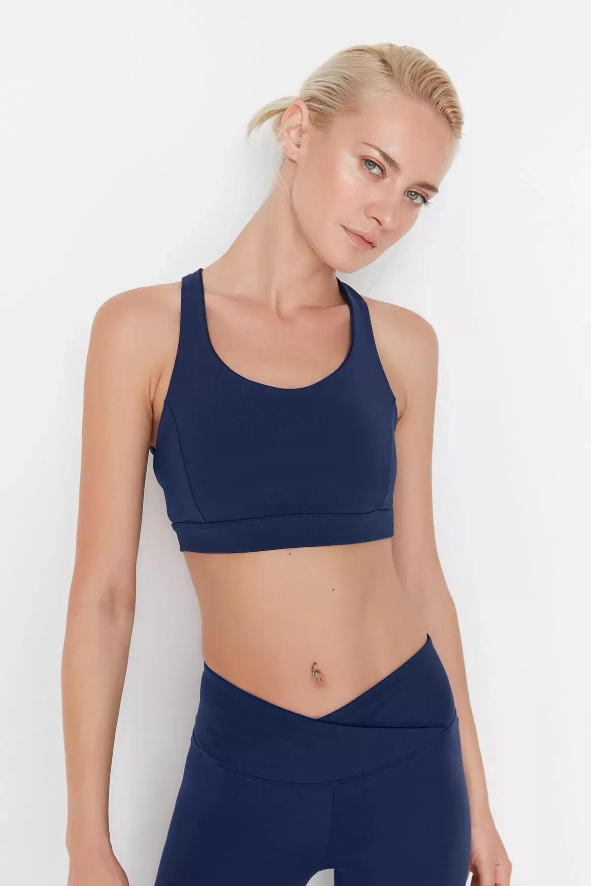 حمالة صدر رياضية سادة، كحلي, Dark blue, large image number 2