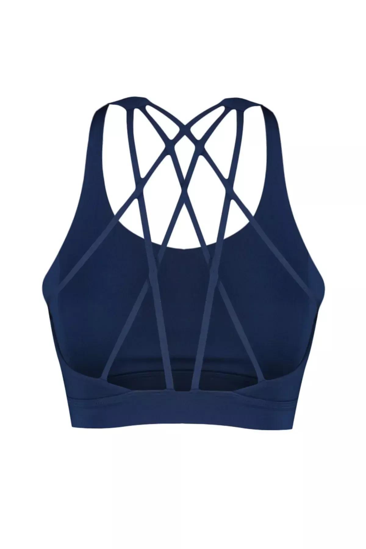 حمالة صدر رياضية سادة، كحلي, Dark blue, large image number 5