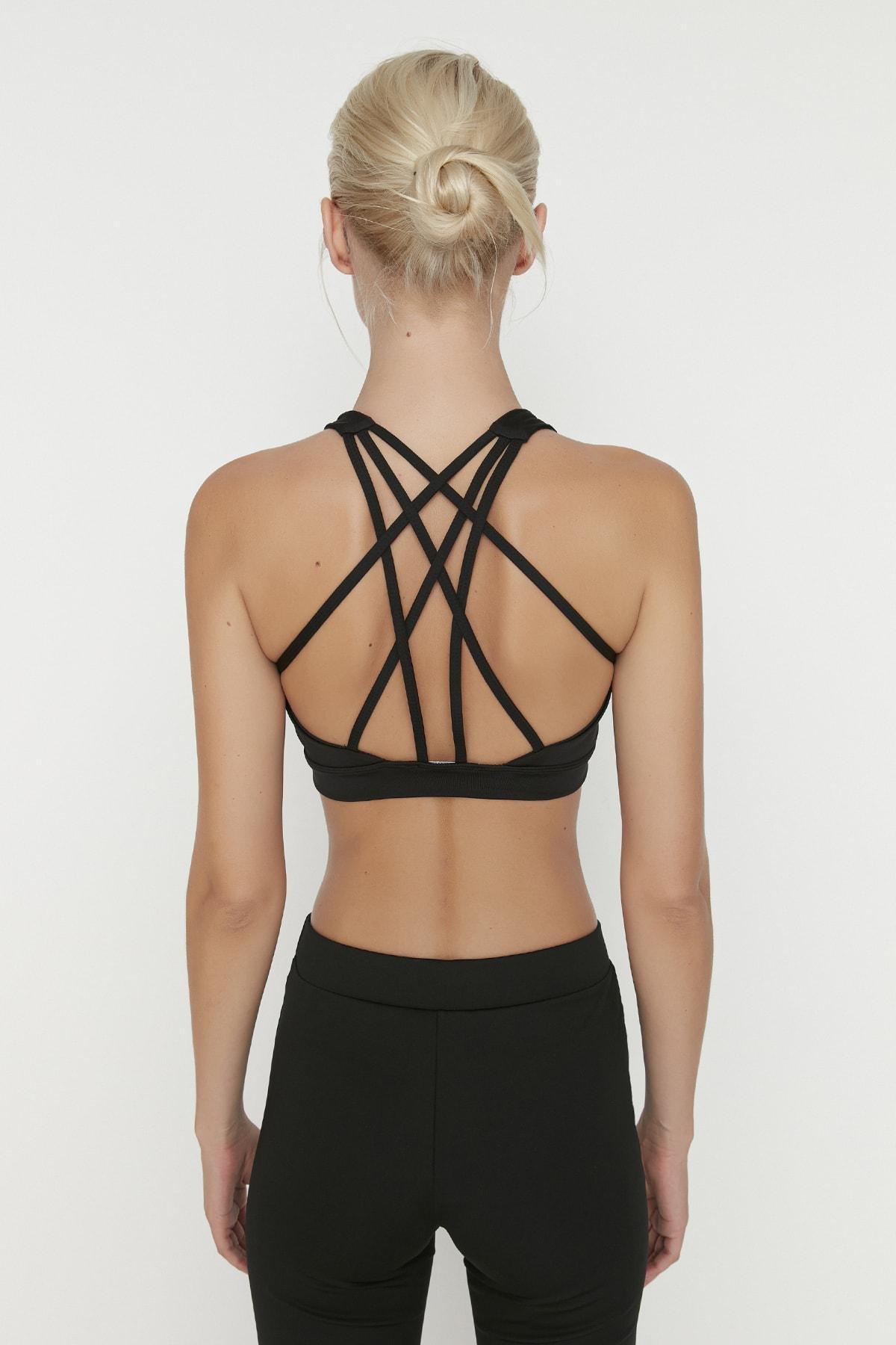 Black Plain Sports Bra, , large image number 5