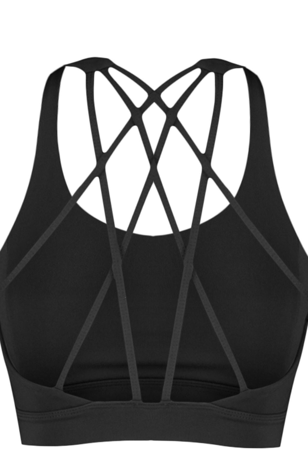 Black Plain Sports Bra, , large image number 7