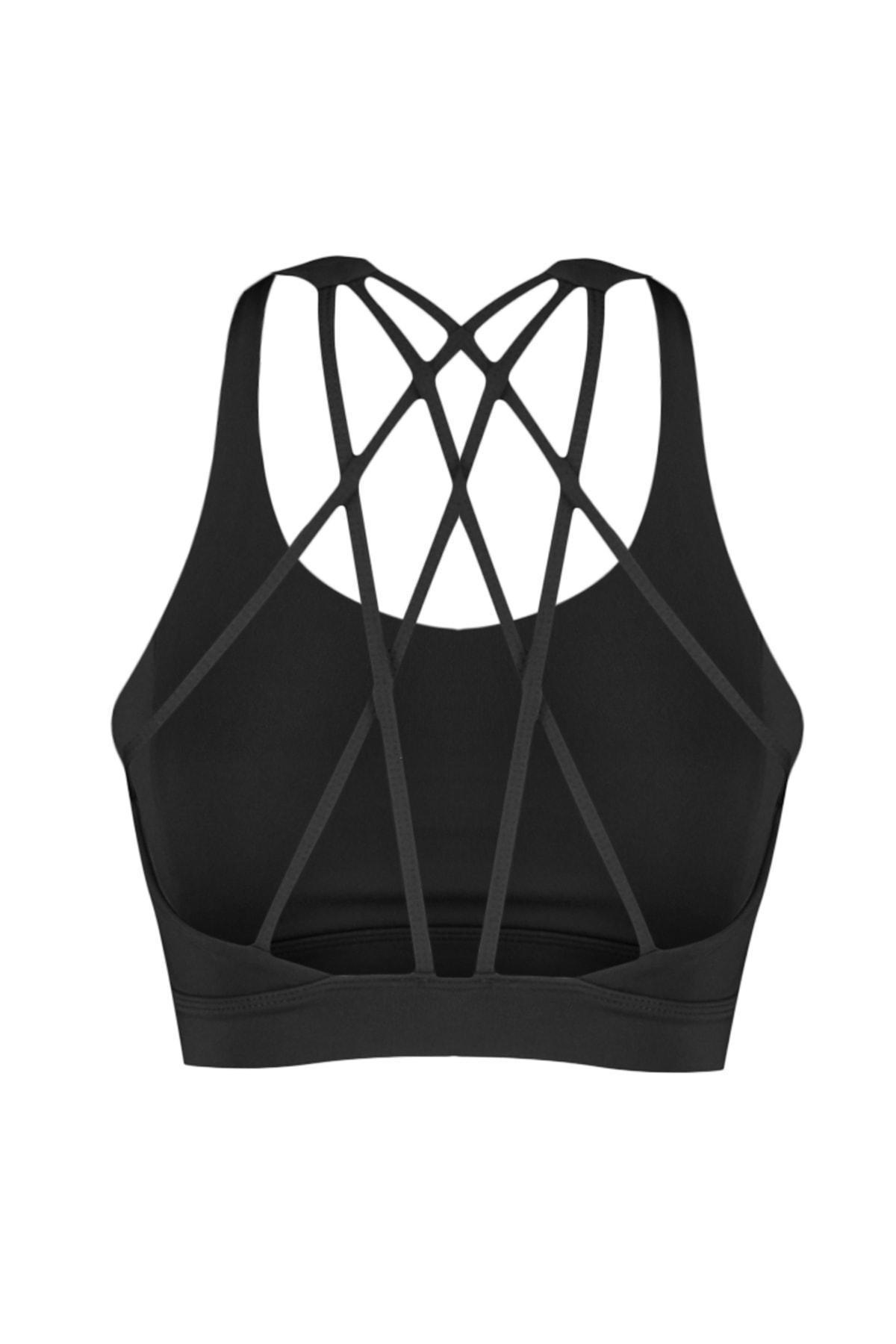 Black Plain Sports Bra, , large image number 8