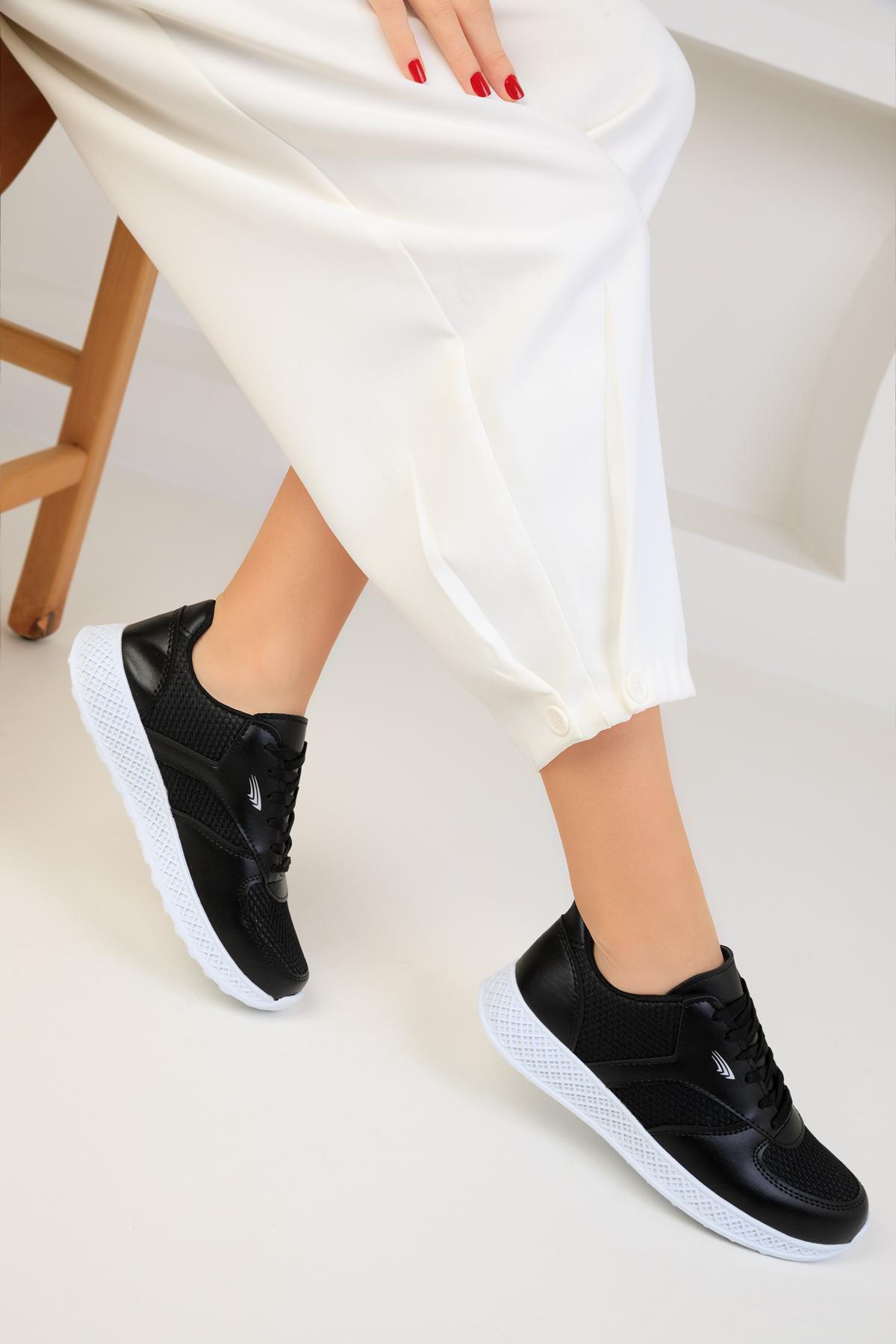 Black Flat Sneakers, , large image number 0