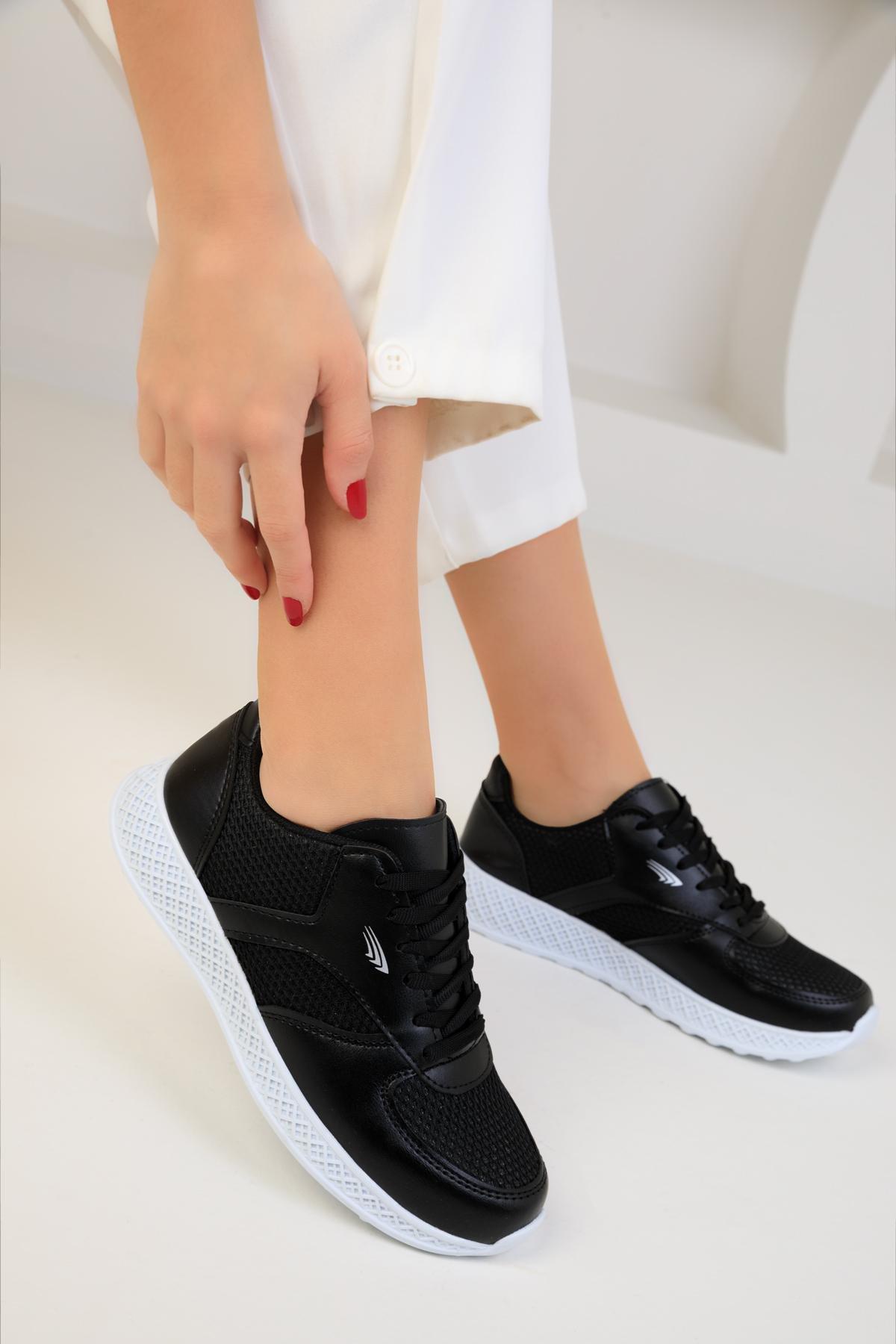 Black Flat Sneakers, , large image number 2