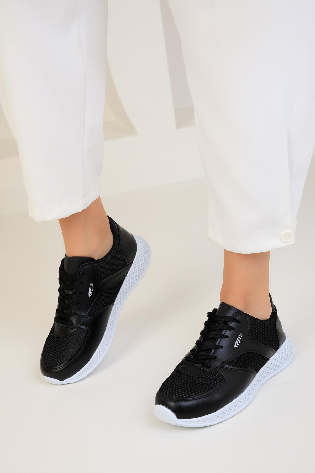 Black Flat Sneakers, , large image number 4