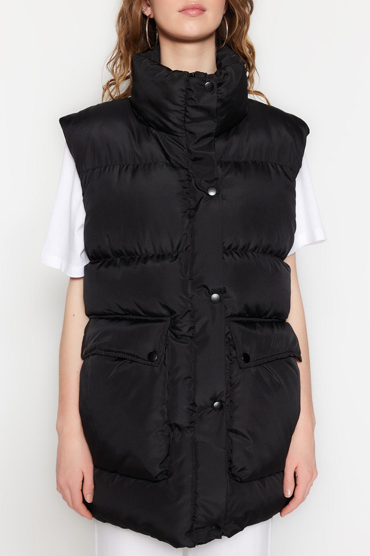 Trendyol - Black Plain Puffer Vest