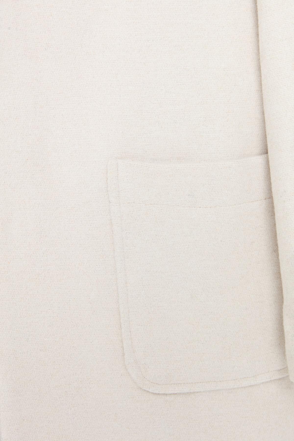 Beige Plain Puffer Jacket, , large image number 4