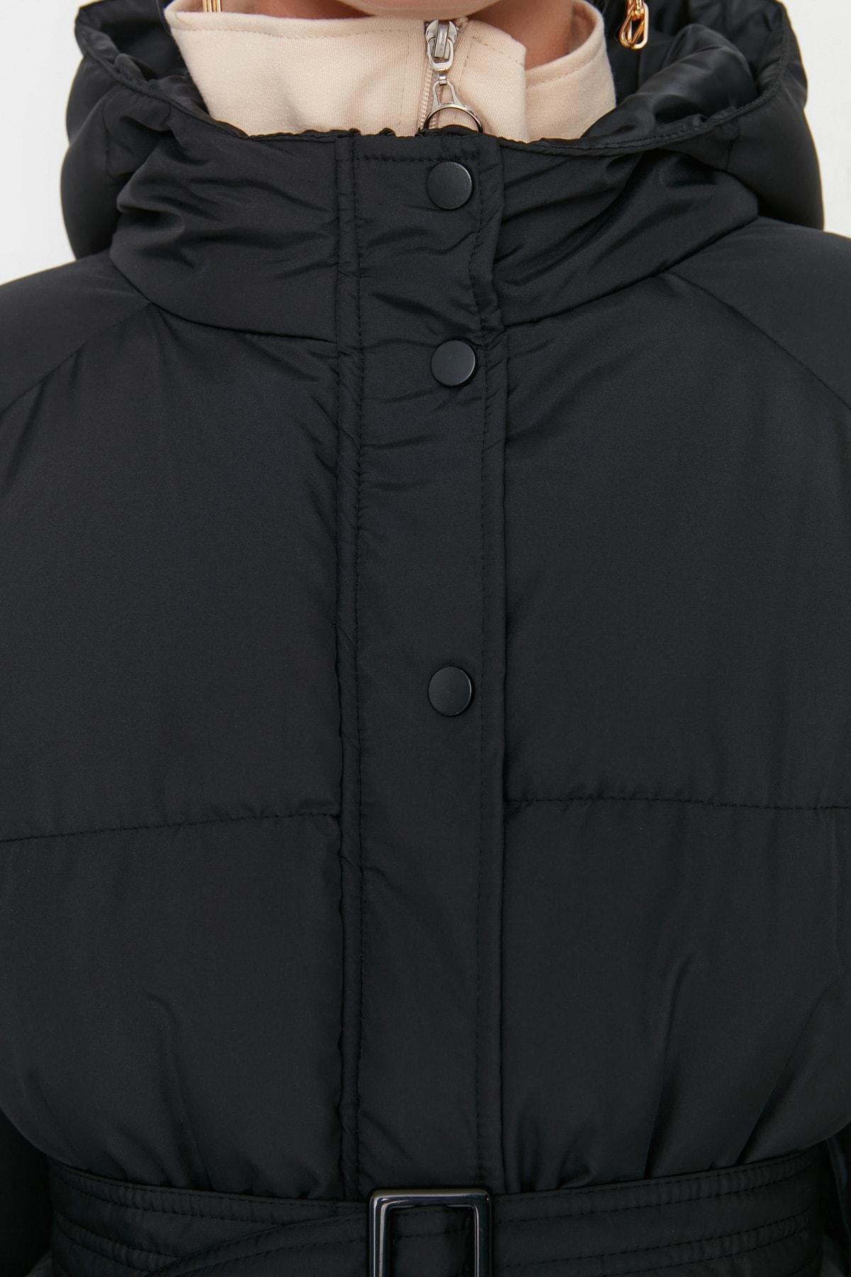 Black Puffer Breasted Jacket, , large image number 3
