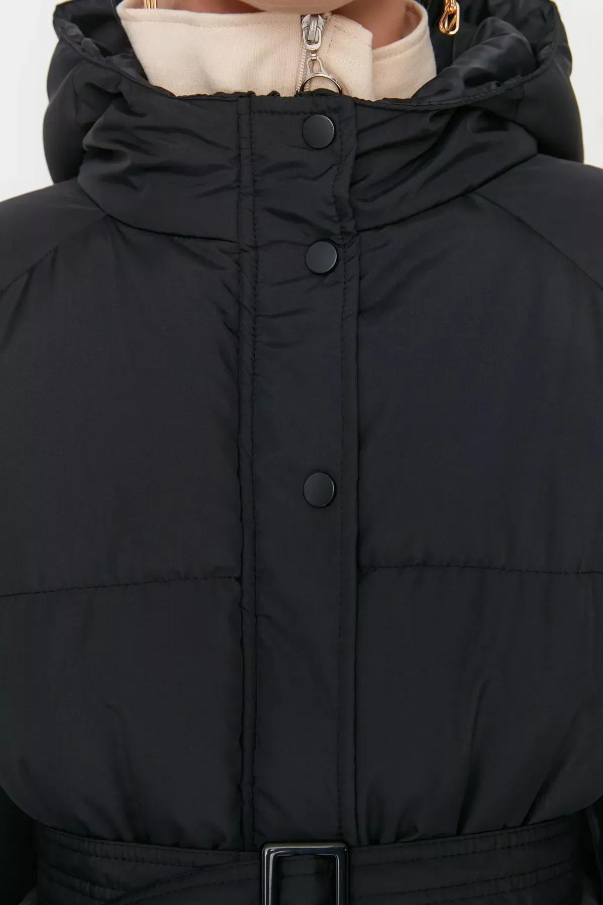 Black Puffer Breasted Jacket, , large image number 3