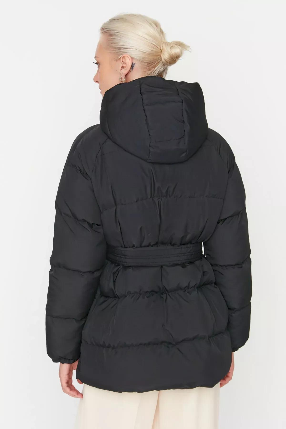 Black Puffer Breasted Jacket, , large image number 4