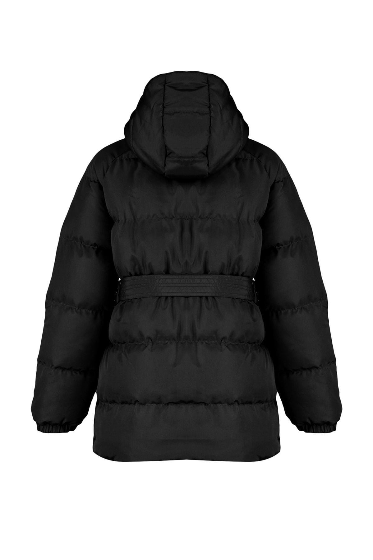 Black Puffer Breasted Jacket, , large image number 7