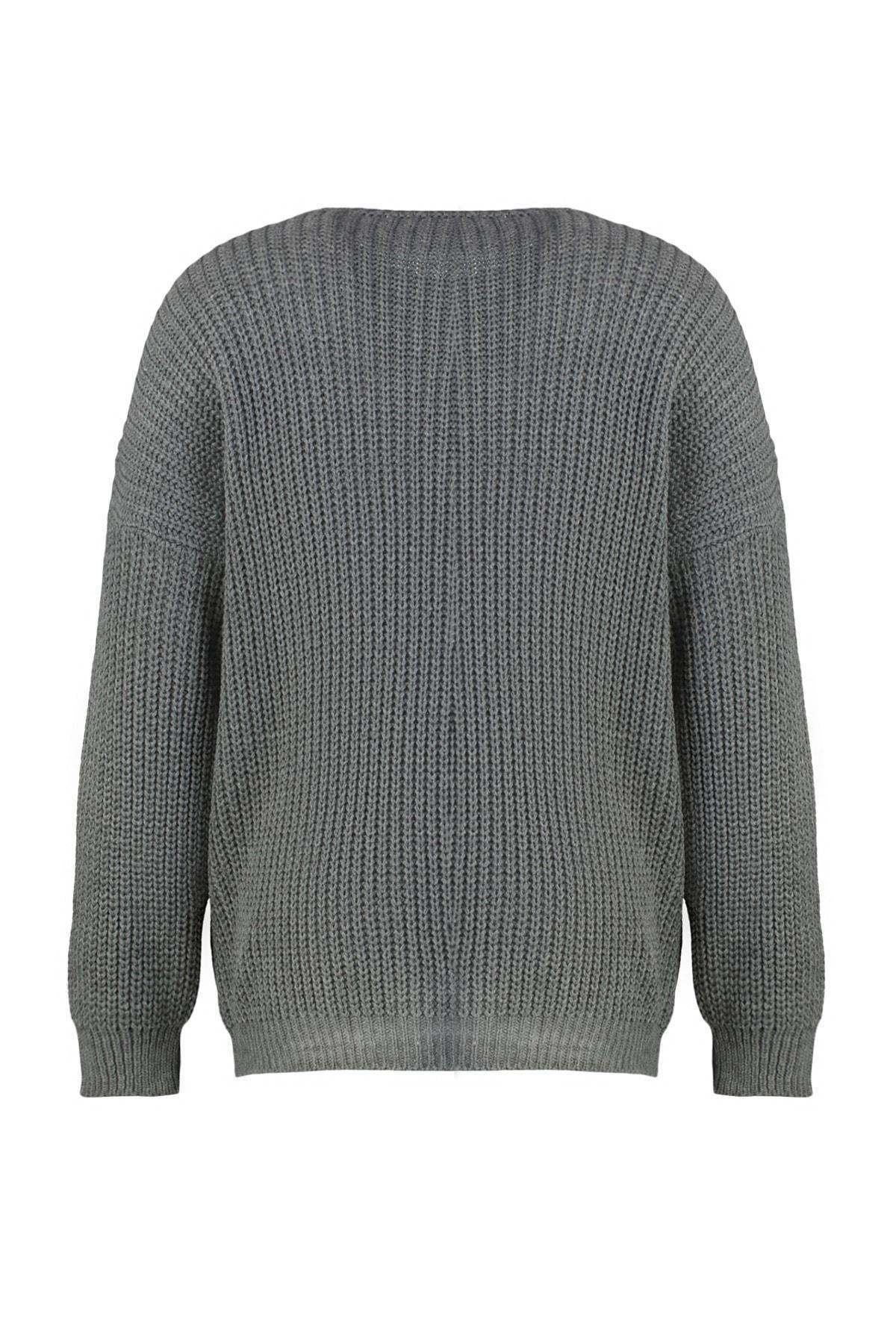 Grey Relaxed Plus Size Sweater, , large image number 6