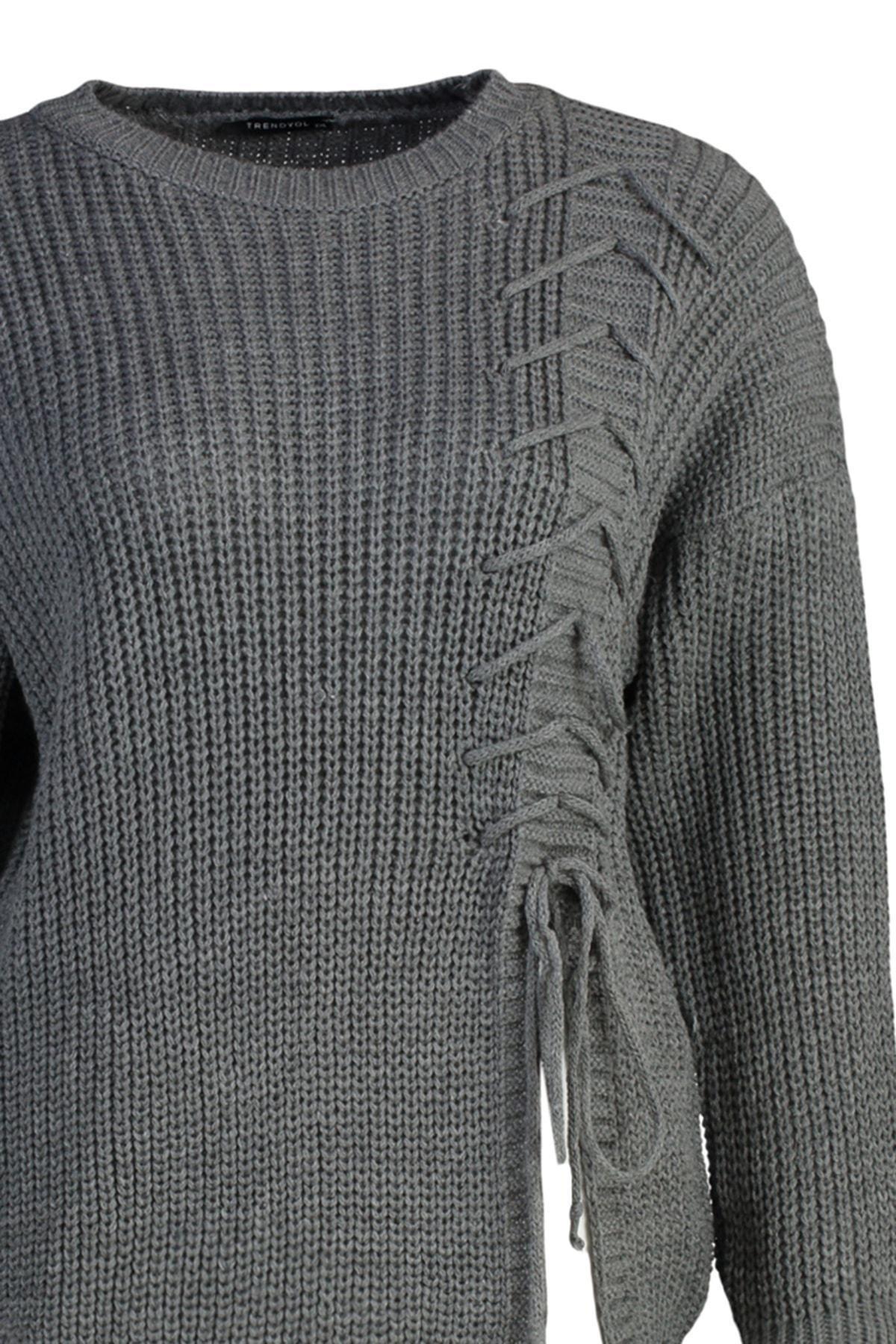 Grey Relaxed Plus Size Sweater, , large image number 7