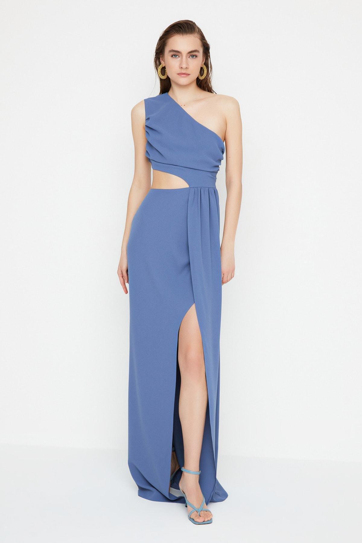 Navy Wrap Over Occasionwear Maxi Dress, , large image number 0