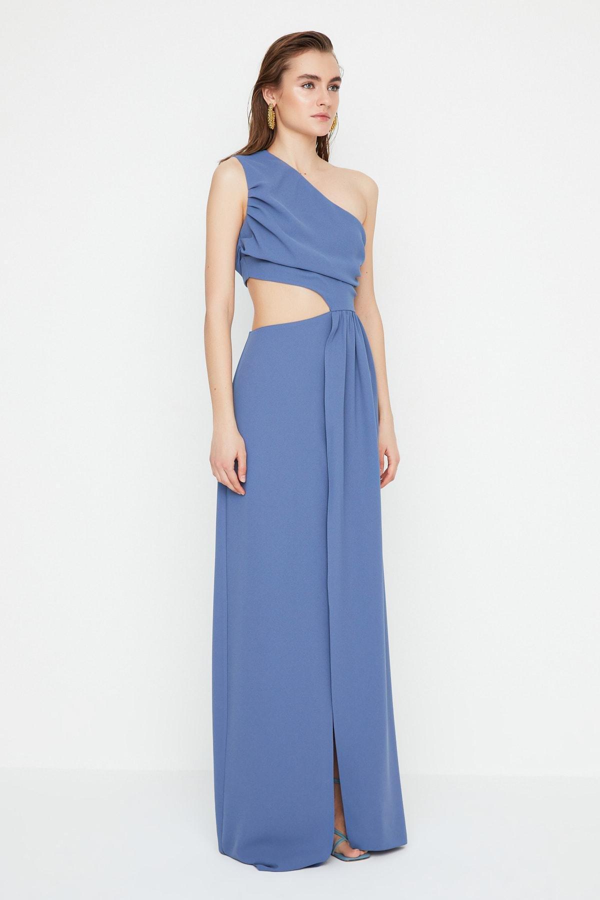 Navy Wrap Over Occasionwear Maxi Dress, , large image number 2