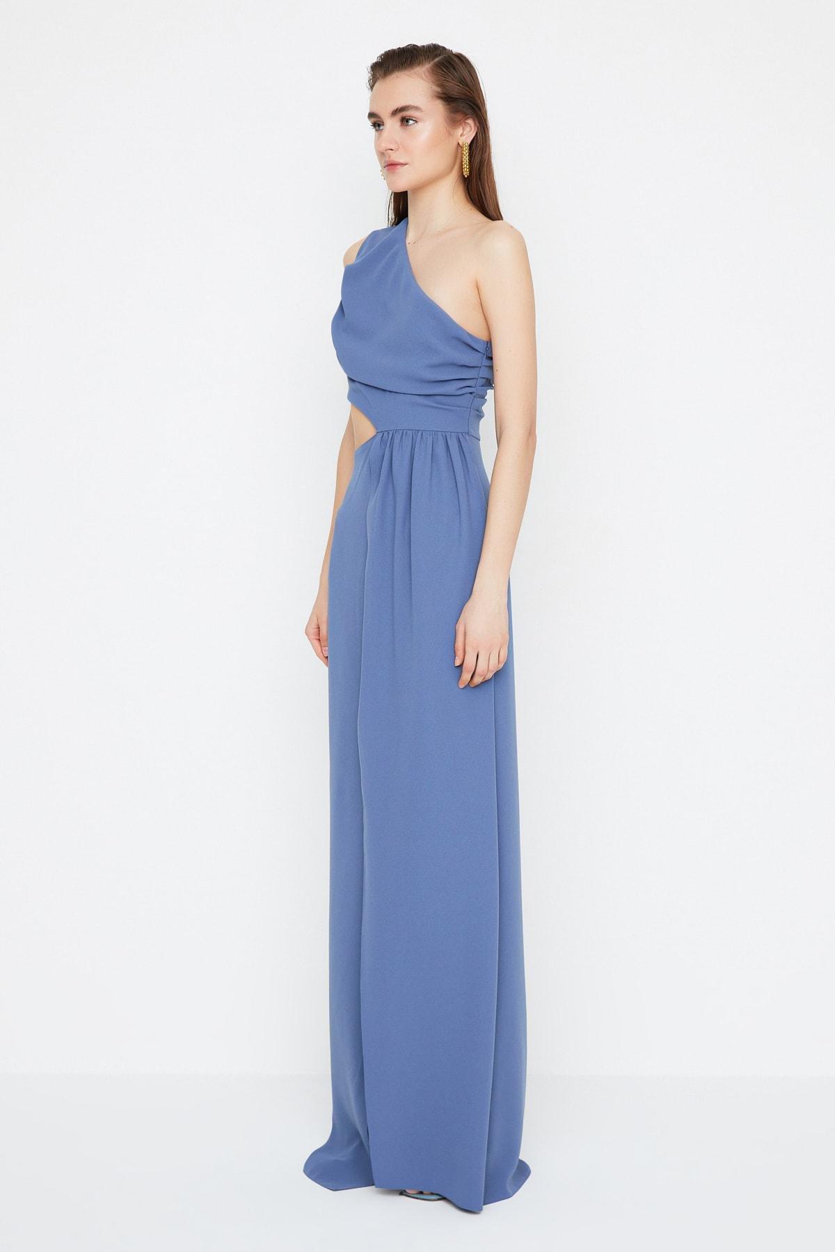 Navy Wrap Over Occasionwear Maxi Dress, , large image number 4