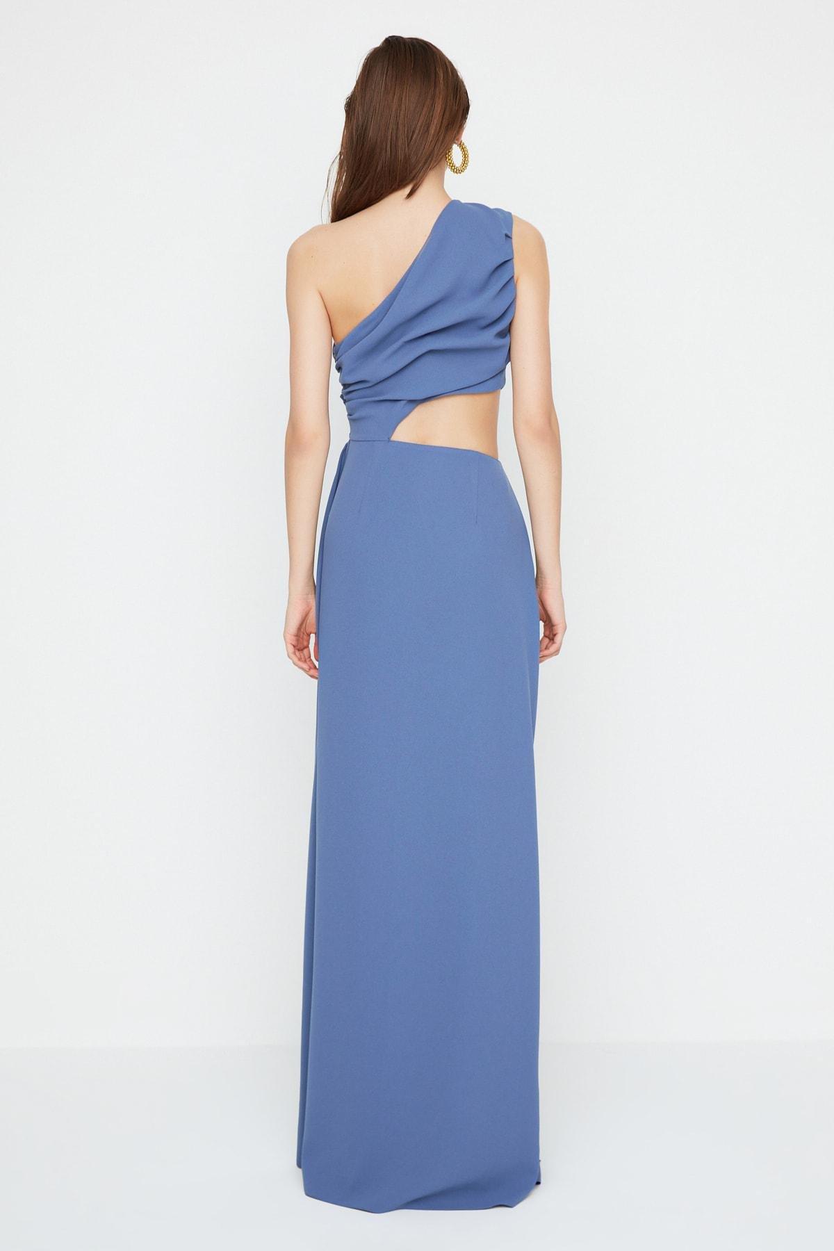 Navy Wrap Over Occasionwear Maxi Dress, , large image number 5