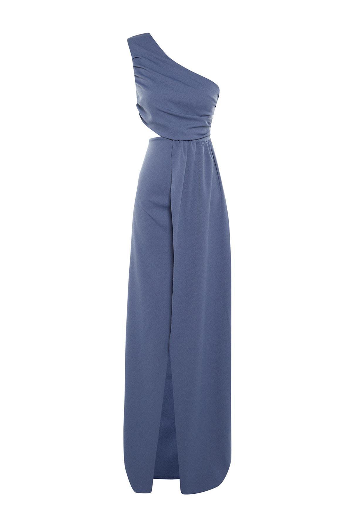 Navy Wrap Over Occasionwear Maxi Dress, , large image number 6
