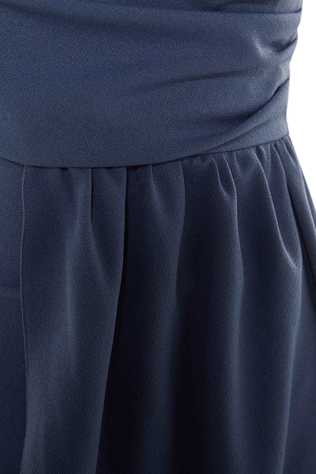 Navy Wrap Over Occasionwear Maxi Dress, , large image number 7