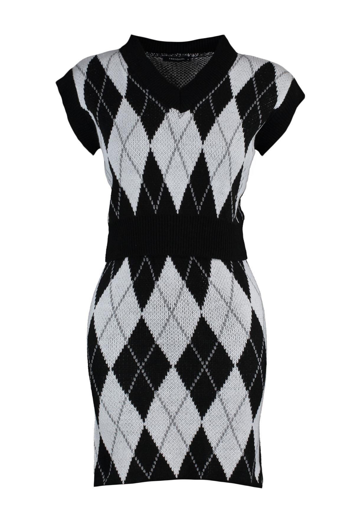 Black V-Neck Co-Ord Set, , large image number 5