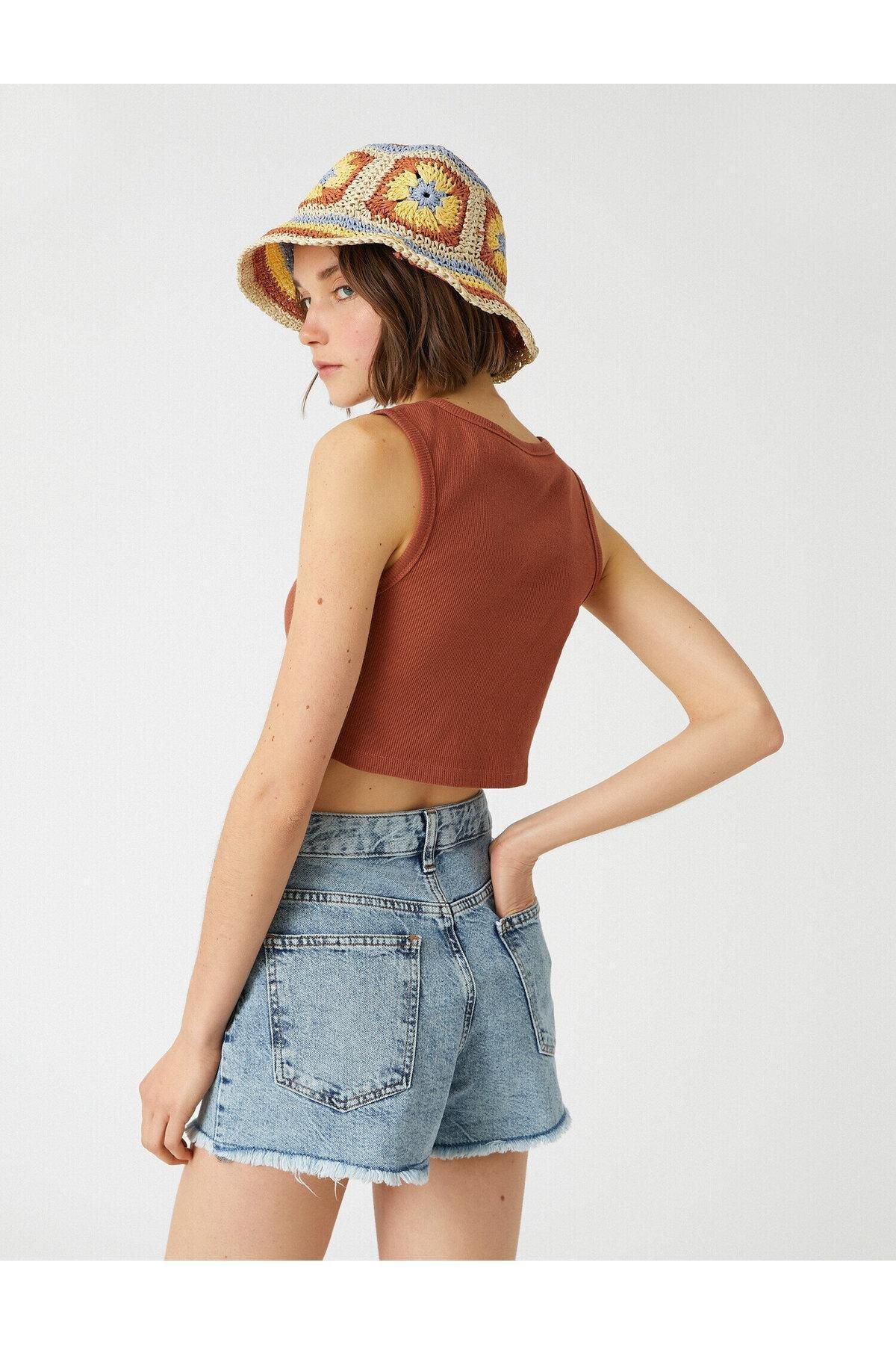 Koton - Brown Cotton Crop Top