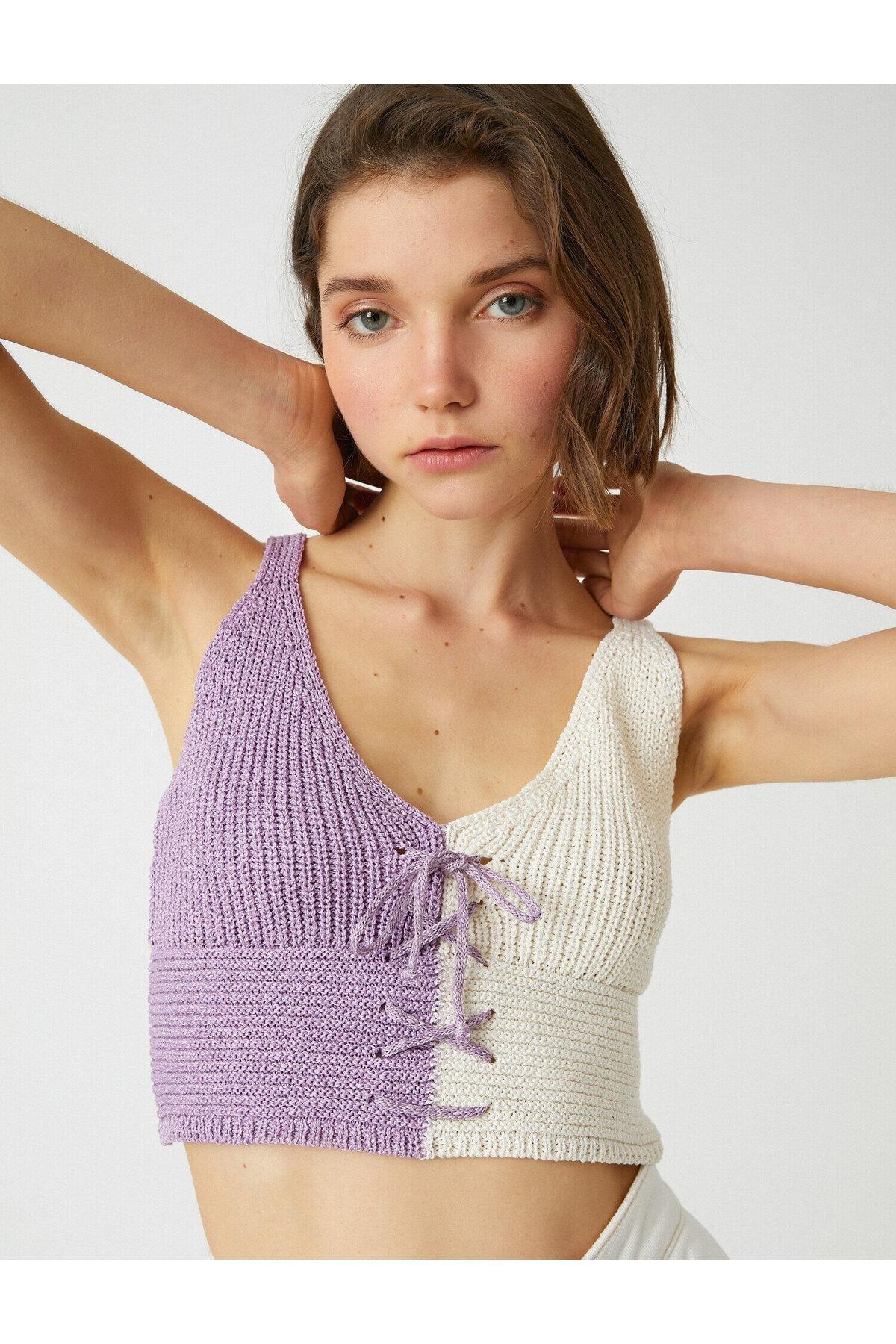 Koton - Purple Crop Knitted Undershirt