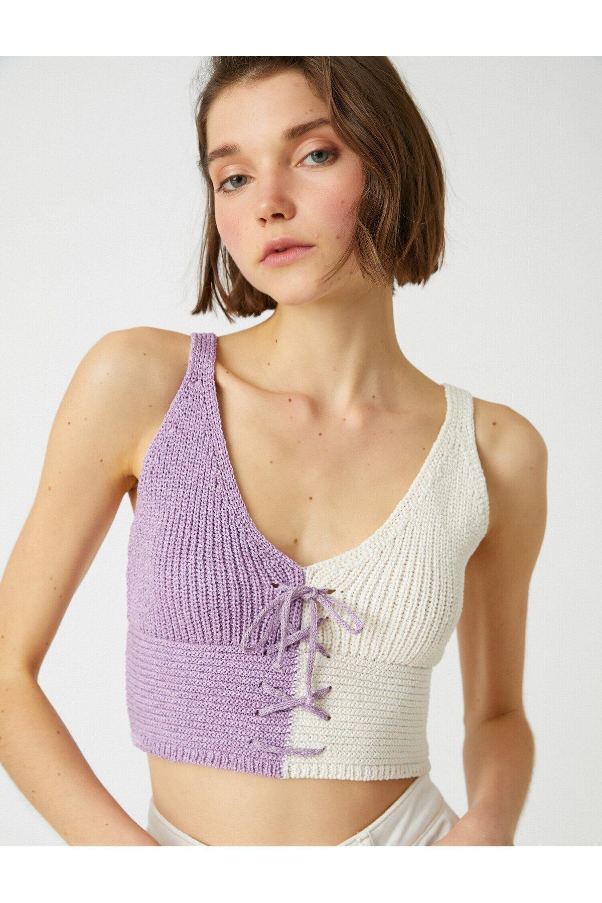 Koton - Purple Crop Knitted Undershirt