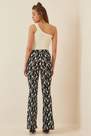 Happiness - Black Patterned Bootcut Pants