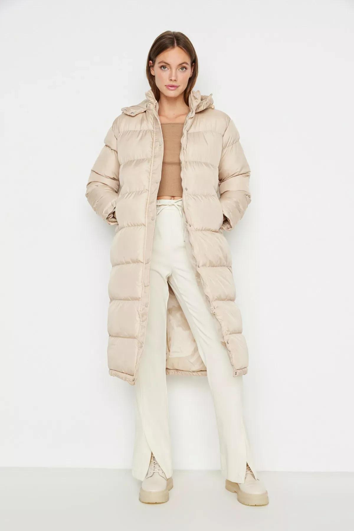 Beige Puffer Jacket, Beige, large image number 0