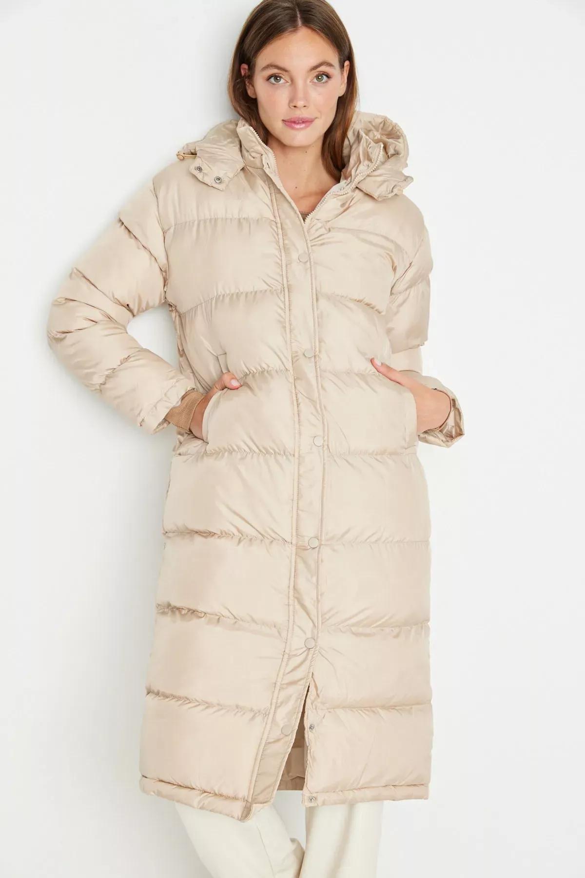 Beige Puffer Jacket, Beige, large image number 1
