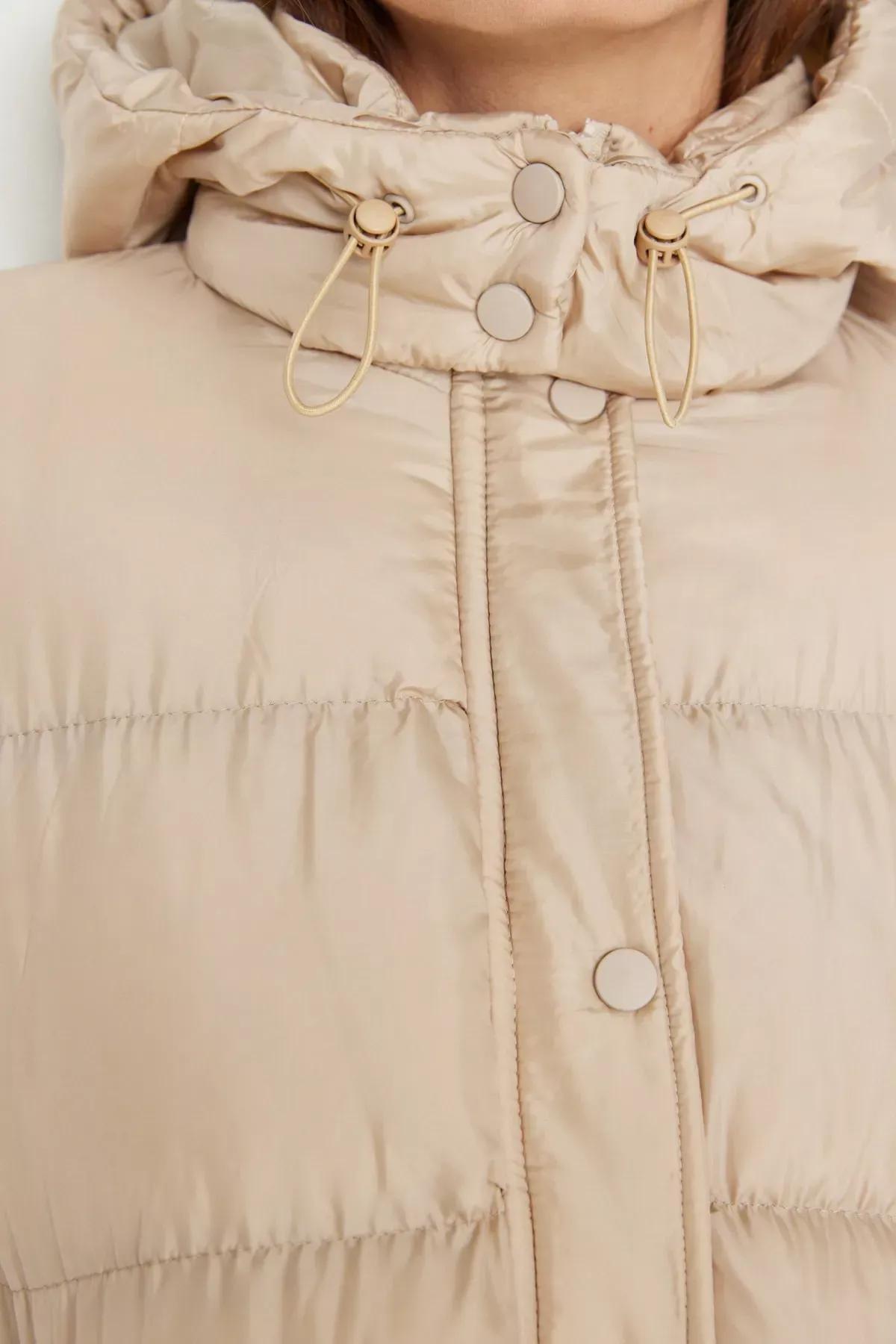 Beige Puffer Jacket, Beige, large image number 3