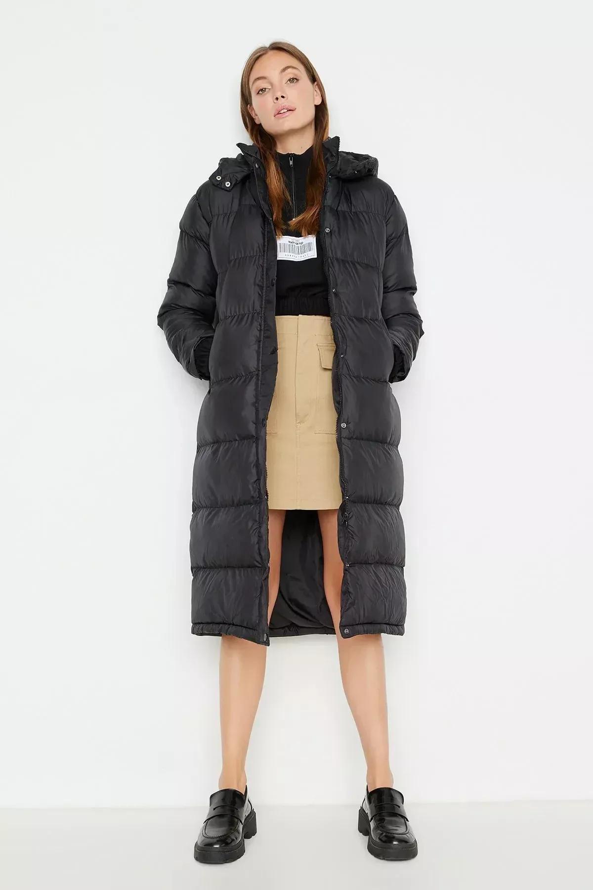 Black Puffer Jacket, Black, large image number 1