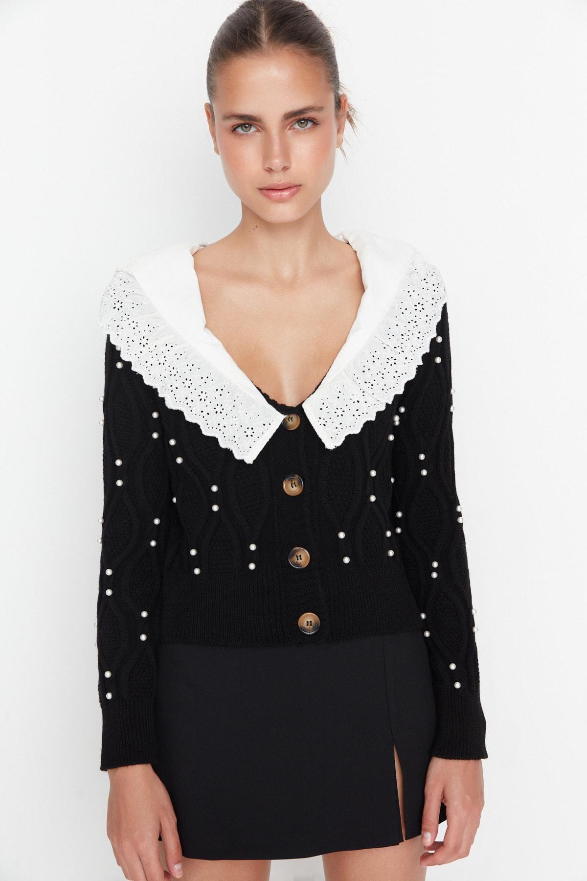 Black Polo Neck Cardigan, , large image number 2