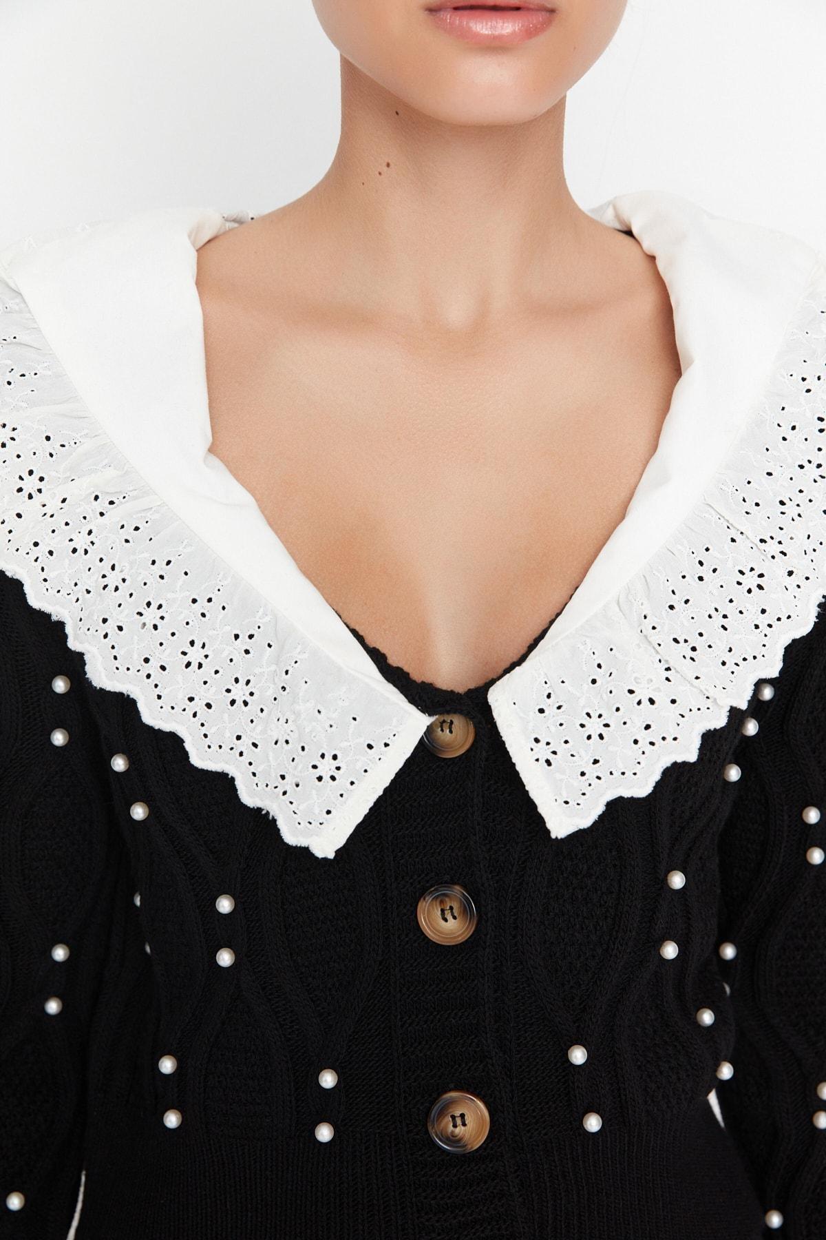 Black Polo Neck Cardigan, , large image number 3
