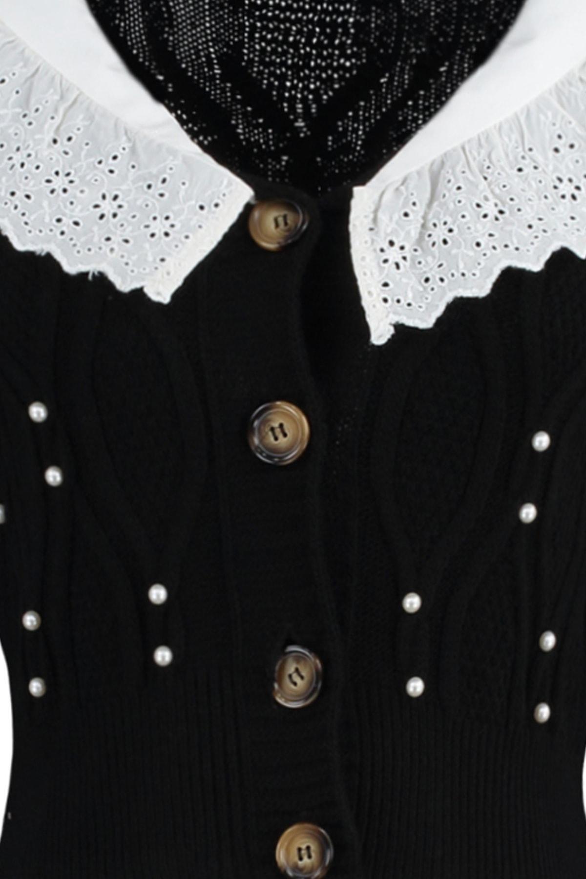 Black Polo Neck Cardigan, , large image number 6
