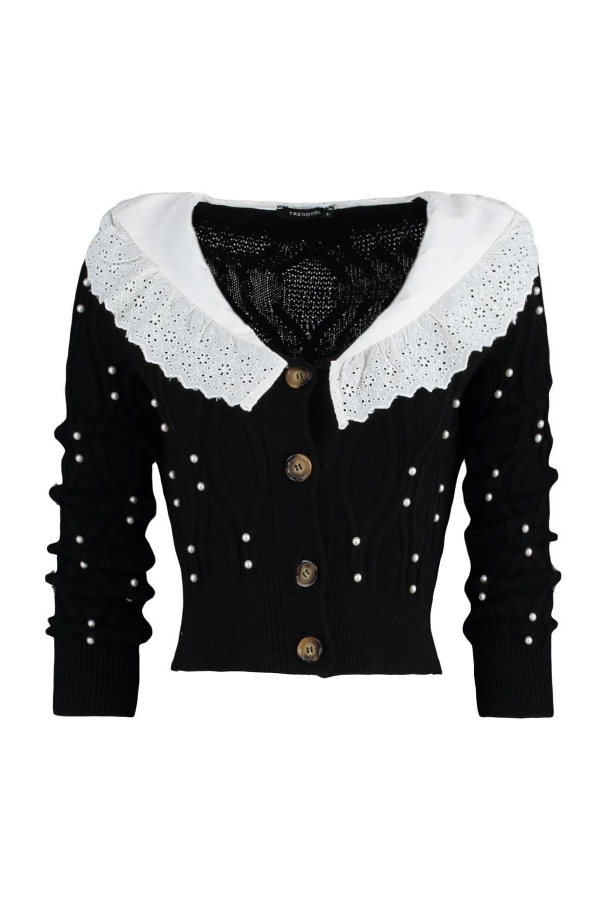 Black Polo Neck Cardigan, , large image number 7