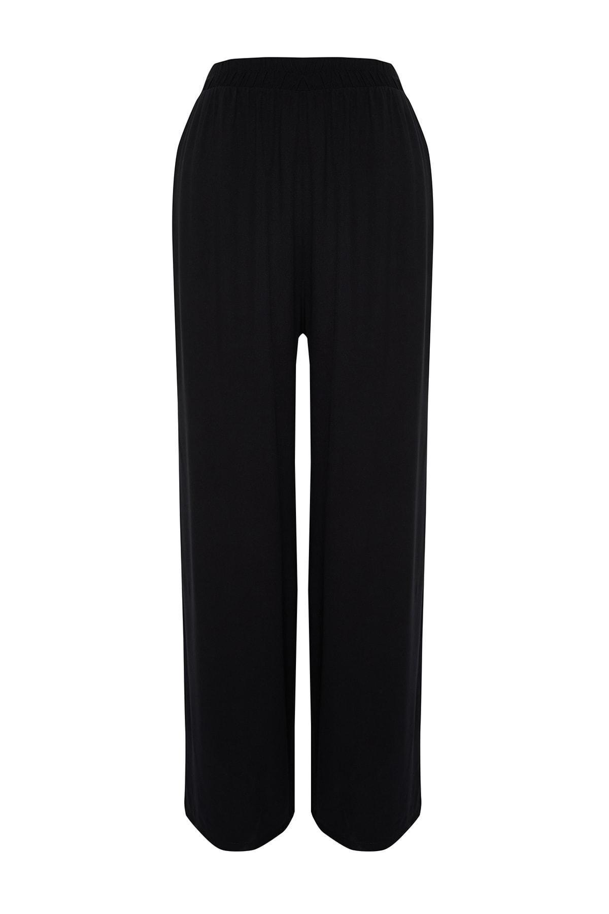 Black Loose Plus Size Pants, , large image number 6