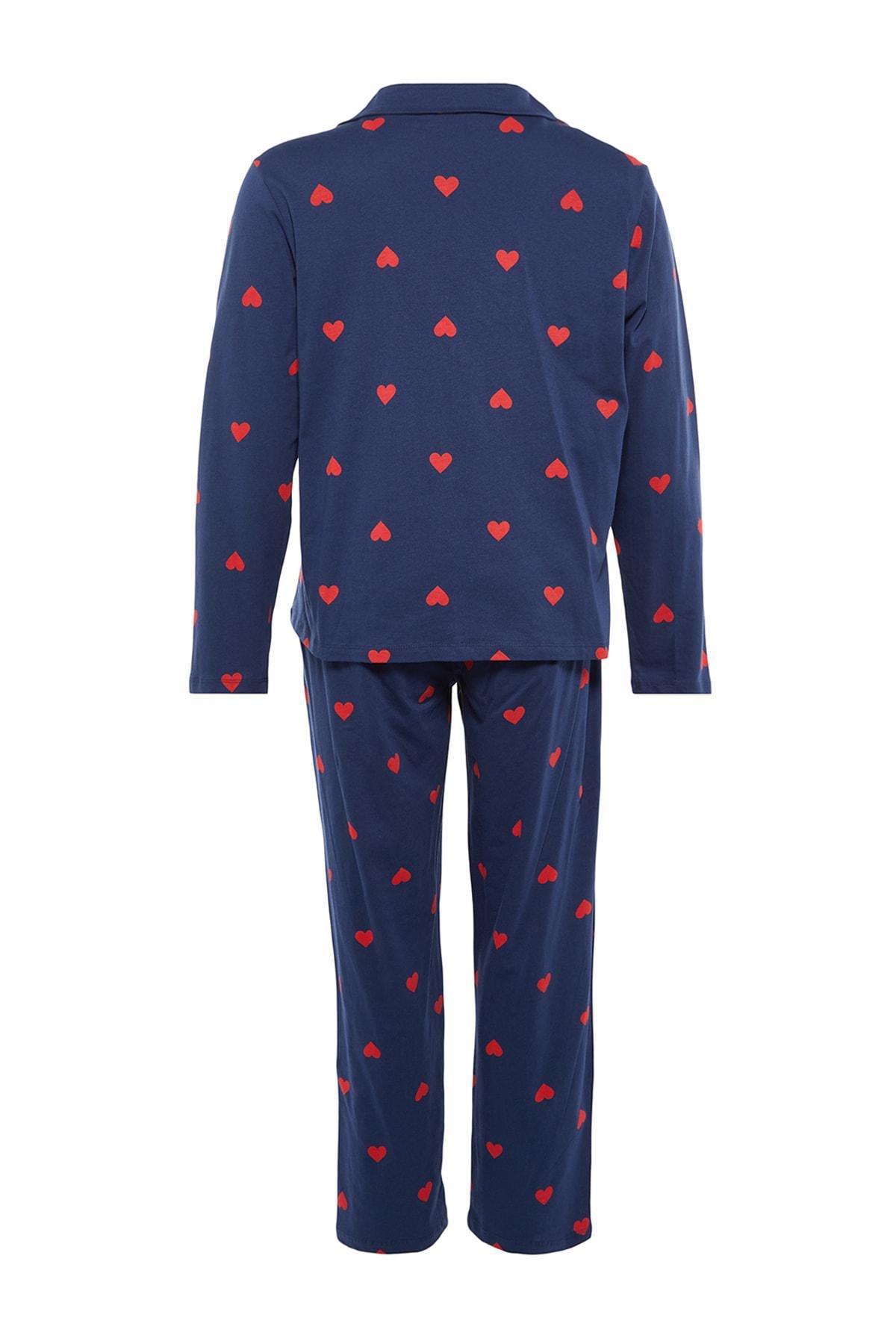 Navy Heart Plus Size Pajama Set, , large image number 6