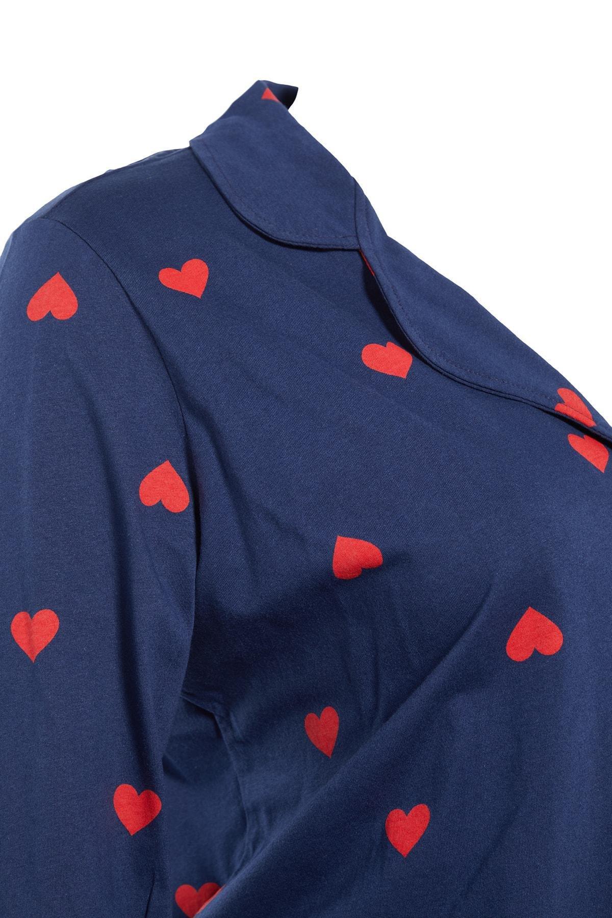 Navy Heart Plus Size Pajama Set, , large image number 7