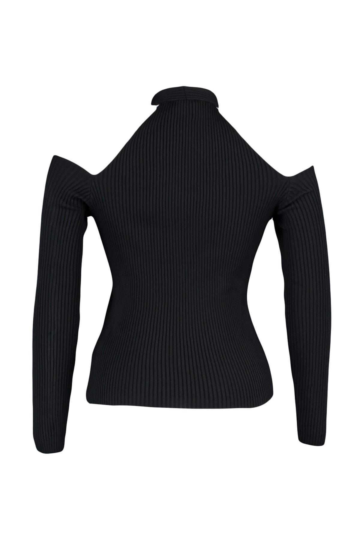 Black Fitted Plus Size Sweater, , large image number 6