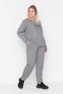 Trendyol - Gray Crew Neck Plus Size Pajama Set