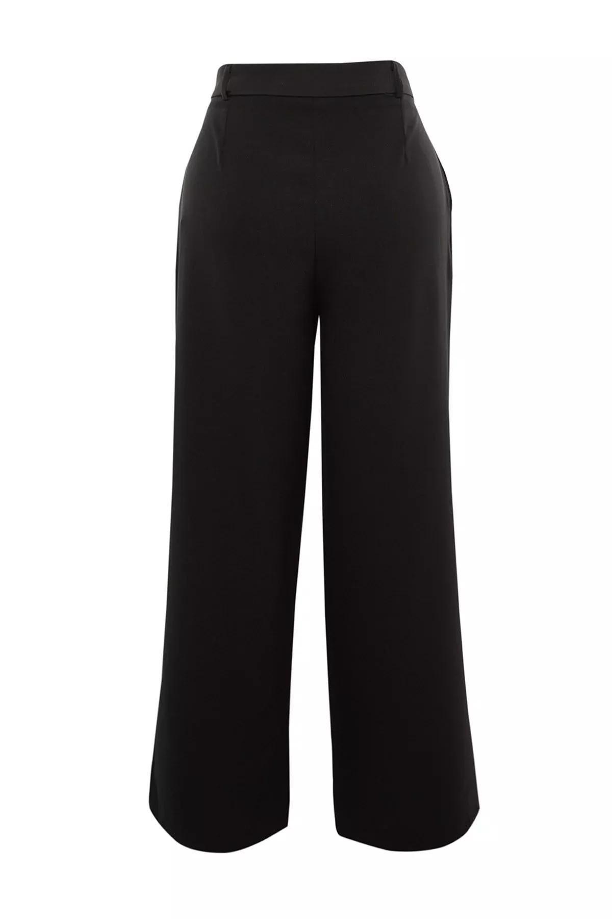 Black Wide Leg Plus Size Pants, , large image number 5