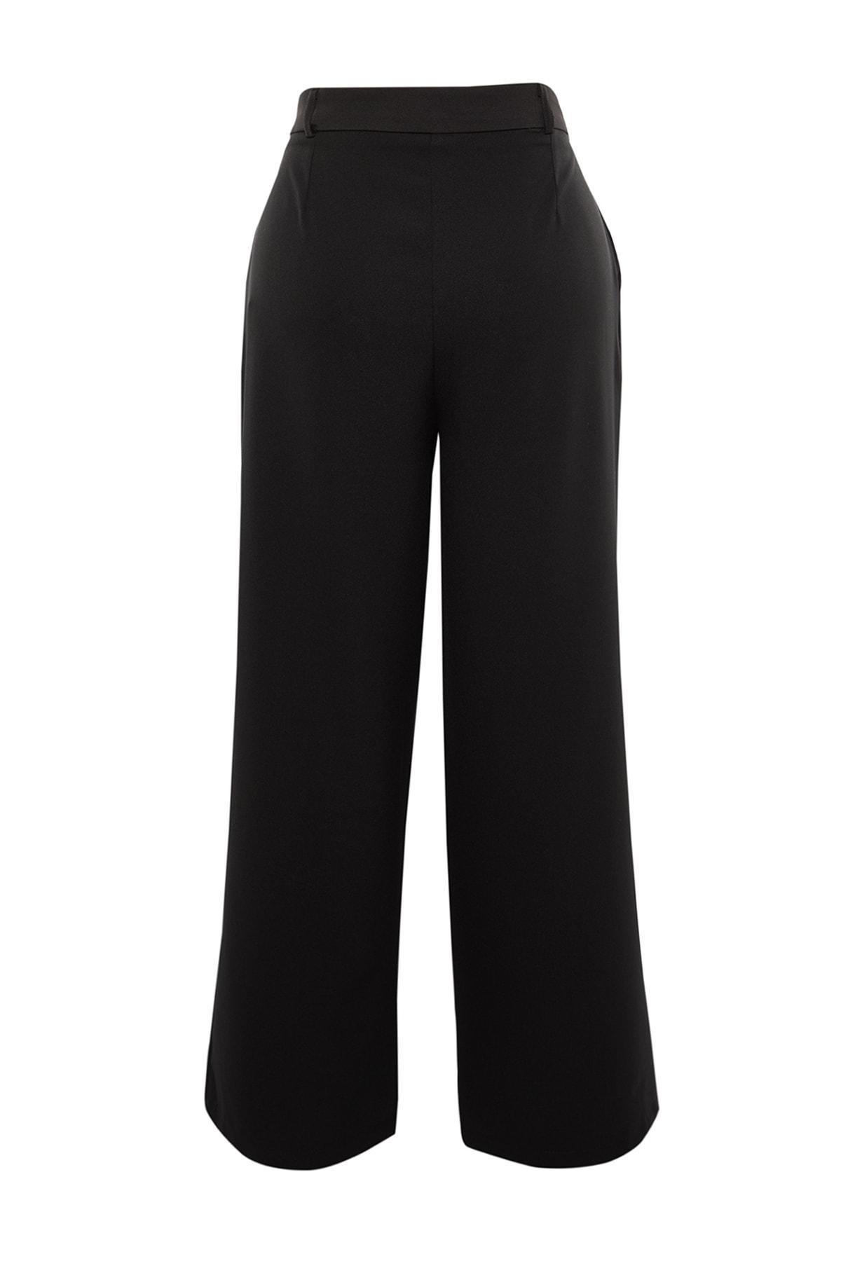 Black Wide Leg Plus Size Pants, , large image number 6